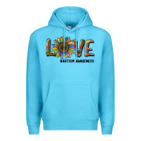 Ocean Blue love sunflower autism awareness Premium Hoodie - BarkalooDesign