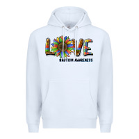 White love sunflower autism awareness Premium Hoodie - BarkalooDesign