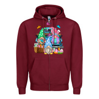 Burgundy easter farm truck Zipper Hoodie - Zillion Design Studio