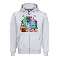 Heather Grey easter farm truck Zipper Hoodie - Zillion Design Studio