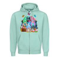 Seafoam easter farm truck Zipper Hoodie - Zillion Design Studio