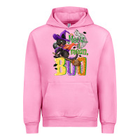 Fuchsia Pink Meow i mean, boo Halloween Urban Hoodie - NancyCooperArtShop