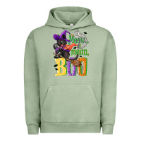 Pigment Oil Green Meow i mean, boo Halloween Urban Hoodie - NancyCooperArtShop