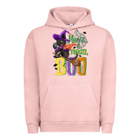 Pigment Salmon Meow i mean, boo Halloween Urban Hoodie - NancyCooperArtShop