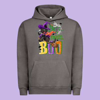 Meow I Mean, Boo Halloween Urban Hoodie Designed By Nancycooperartshop