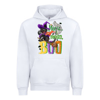 White Meow i mean, boo Halloween Urban Hoodie - NancyCooperArtShop