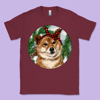 Shiba Inu Christmas Classic Tee Designed By Ranaportraitstore