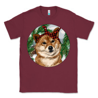 Burgundy Shiba Inu Christmas Classic Tee - RanaPortraitStore