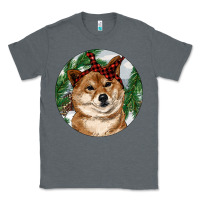 Charcoal Heather Shiba Inu Christmas Classic Tee - RanaPortraitStore