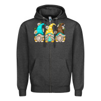 Charcoal Heather daisy gnomes Zipper Hoodie - Zillion Design Studio