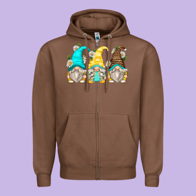 Daisy Gnomes Zipper Hoodie Designed By Zillion Design Studio