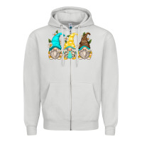 Dove Grey daisy gnomes Zipper Hoodie - Zillion Design Studio