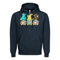 Navy daisy gnomes Zipper Hoodie - Zillion Design Studio