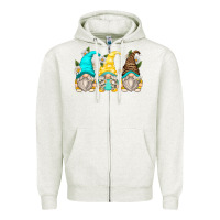 Oatmeal Heather daisy gnomes Zipper Hoodie - Zillion Design Studio