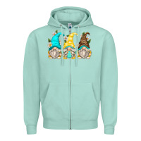 Seafoam daisy gnomes Zipper Hoodie - Zillion Design Studio