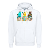 White daisy gnomes Zipper Hoodie - Zillion Design Studio