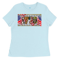 Baby Blue 1776 4th of july license plate Ladies Tee - BarkalooDesign