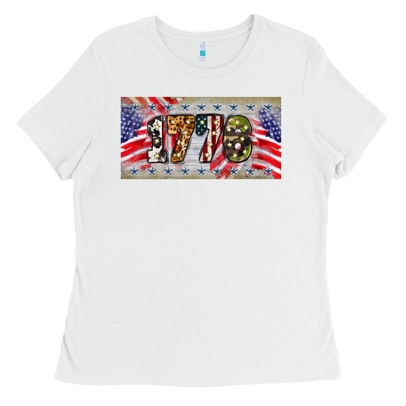 1776 4th Of July License Plate Ladies Tee by BarkalooDesign | Teevron