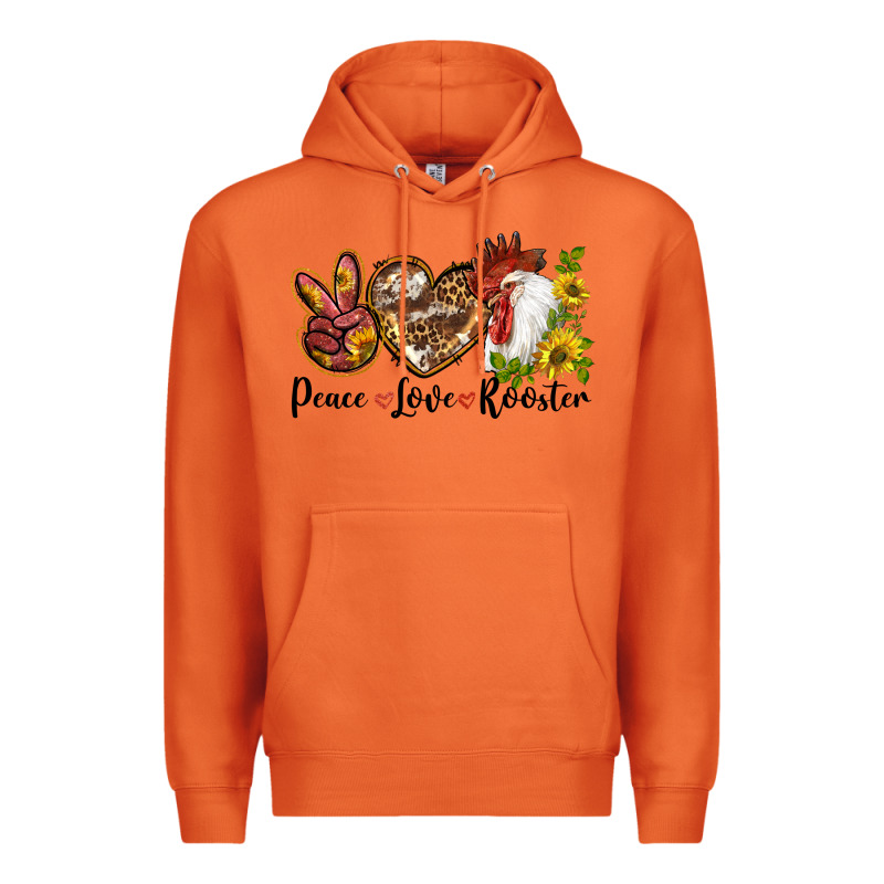 Peace Love Rooster With Sunflower Premium Hoodie by LillyAllenDesigns | Teevron