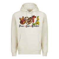 Oatmeal Heather Peace Love Rooster With Sunflower Premium Hoodie - LillyAllenDesigns