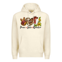 Sandshell Peace Love Rooster With Sunflower Premium Hoodie - LillyAllenDesigns