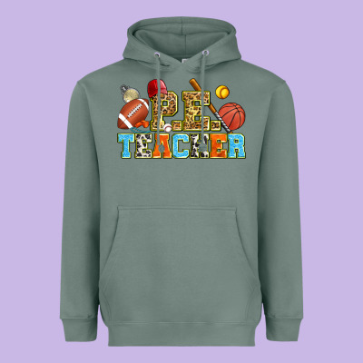 P.e. Teacher Heavyweight Hoodie Designed By Zillion Design Studio