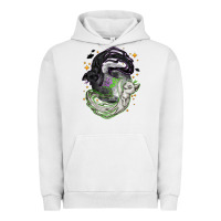 Pigment Lunar Rock Magical cats ghost with moon Halloween Urban Hoodie - NancyCooperArtShop