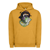 Pigment Peanut Butter Magical cats ghost with moon Halloween Urban Hoodie - NancyCooperArtShop