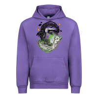 Magical Cats Ghost With Moon Halloween Urban Hoodie | Teevron