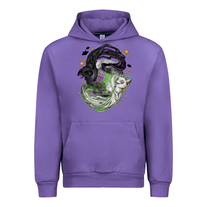 Magical Cats Ghost With Moon Halloween Urban Hoodie by NancyCooperArtShop | Teevron