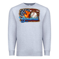 Heather Grey western american flag baseball Premium Sweatshirt - HRA Design Shop