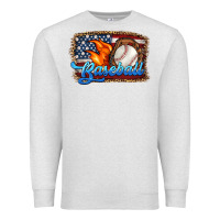 Oatmeal Heather western american flag baseball Premium Sweatshirt - HRA Design Shop