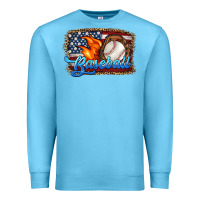 Ocean Blue western american flag baseball Premium Sweatshirt - HRA Design Shop