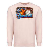 Pale Pink western american flag baseball Premium Sweatshirt - HRA Design Shop