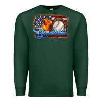 Sports Green western american flag baseball Premium Sweatshirt - HRA Design Shop