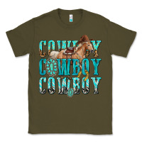 Army Green cowboy cowboy cowboy Classic Tee - texasbilliewilder