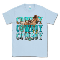 Dusty Blue cowboy cowboy cowboy Classic Tee - texasbilliewilder