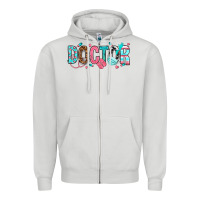 Dove Grey doctor Zipper Hoodie - texasbilliewilder