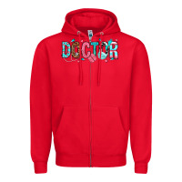 Red doctor Zipper Hoodie - texasbilliewilder