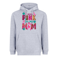 Heather Grey I Wear Pink For My Mom with Butterfly Heavyweight Hoodie - texasbilliewilder