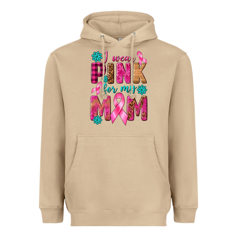 I Wear Pink For My Mom With Butterfly Heavyweight Hoodie by texasbilliewilder | Teevron