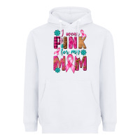 White I Wear Pink For My Mom with Butterfly Heavyweight Hoodie - texasbilliewilder
