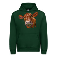 Forest Green red angus face Urban Hoodie - LillyAllenDesigns