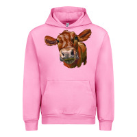 Fuchsia Pink red angus face Urban Hoodie - LillyAllenDesigns