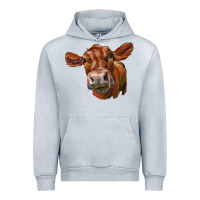 Heather Grey red angus face Urban Hoodie - LillyAllenDesigns
