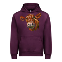 Mauve Wine red angus face Urban Hoodie - LillyAllenDesigns