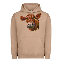 Pigment Burro red angus face Urban Hoodie - LillyAllenDesigns