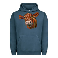 Pigment Midnight Navy red angus face Urban Hoodie - LillyAllenDesigns