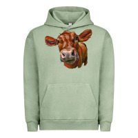 Pigment Oil Green red angus face Urban Hoodie - LillyAllenDesigns
