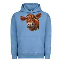 Pigment Pebble Blue red angus face Urban Hoodie - LillyAllenDesigns